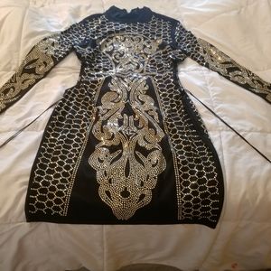 Dynasty Studded Dress Fashion Nova